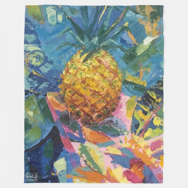 Cobertor De Velo Imagen de mi obra Piña (Frente)