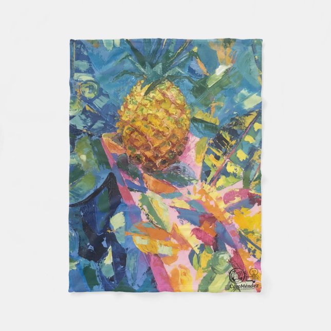 Cobertor De Velo Imagen de mi obra Piña (Frente)