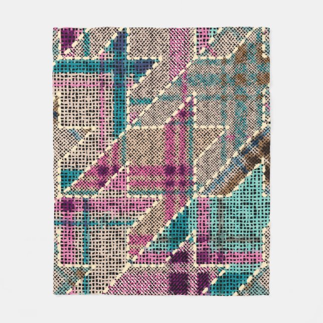 Cobertor De Velo Imitation of indian patchwork pattern with texture (Frente)