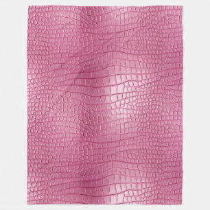 Cobertor De Velo Impressão Animal de Alligador Faux Rosa