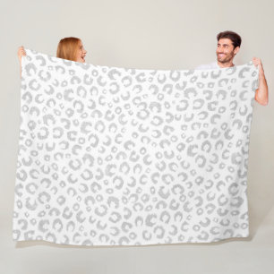 Cobertor De Velo Impressão Animal Leopardo Látea Branca Elegante