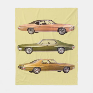 Cobertor De Velo impressão de 1970 três carros musculares