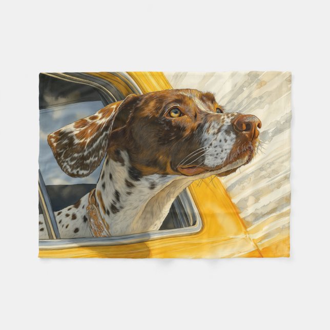 Cobertor De Velo Impressão de Arte de Cachorro Manchado em Passeio  (Frente (Horizontal))