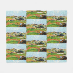Cobertor De Velo Impressão de Arte Vintage Paisagem de Gauguin em L