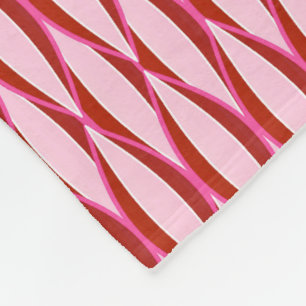 Cobertor De Velo Impressão de fita do século médio - rosa e burgund