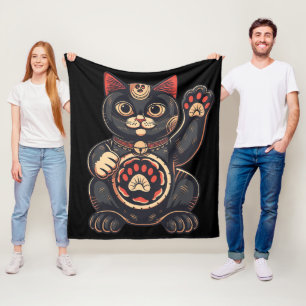 Cobertor De Velo impressão de gato Maneki Neko desenhado para japon