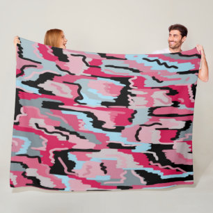 Cobertor De Velo Impressão digital vermelho e preto