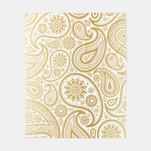 Cobertor De Velo Impressão Dourado metálico brilhante de Paisley 