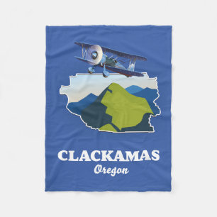 Cobertor De Velo Impressão em tela do mapa de Clackamas Oregon EUA