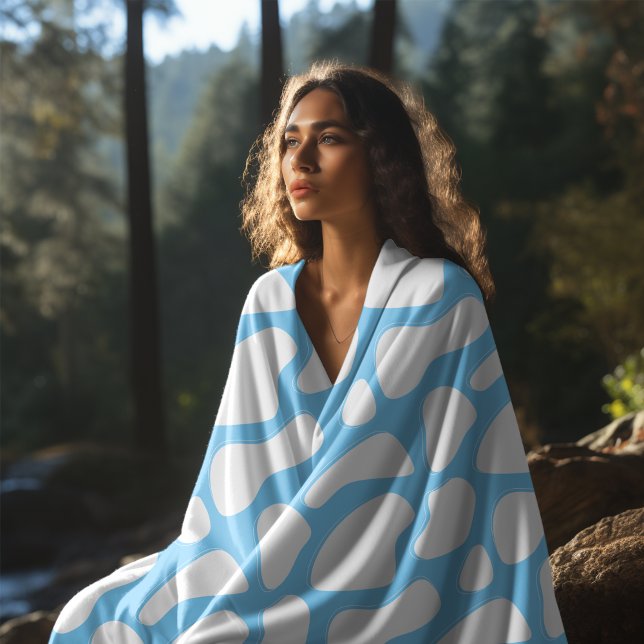 Cobertor De Velo Impressão estético de vaca azul e branca (Criador carregado)