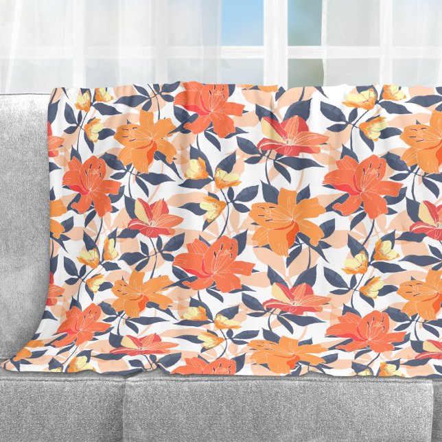 Cobertor De Velo Impressão Floral Colorida Vibrante (Criador carregado)