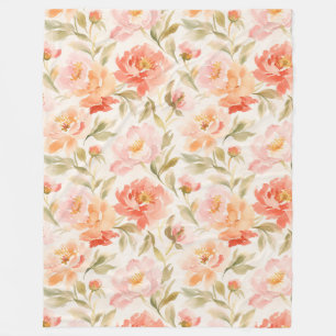 Cobertor De Velo Impressão Floral de Primavera com Flores de Rosa S