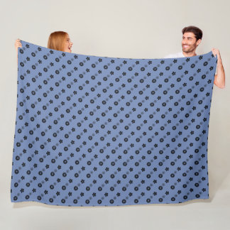 Cobertor De Velo Impressão floral preto em azul