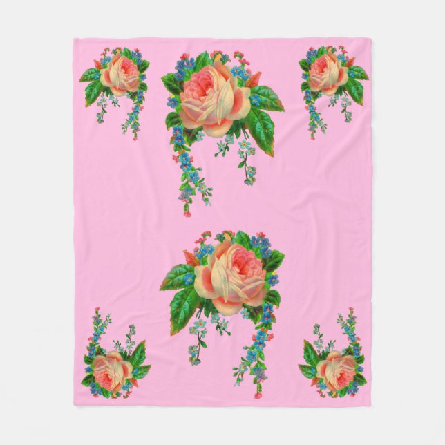 Cobertor De Velo Impressão floral vitoriano (Frente)