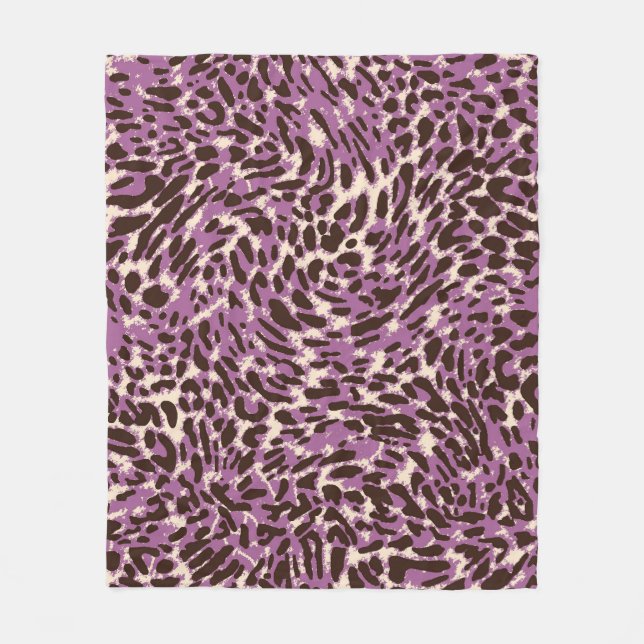 Cobertor De Velo Impressão Leopardo, Padrão Animal Clássico. (Frente)