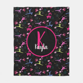 Cobertor De Velo Impressão Monograma de diversão de ginástica