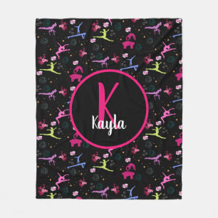 Cobertor De Velo Impressão Monograma de diversão de ginástica