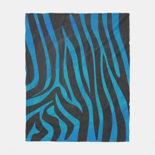 Cobertor De Velo Impressão preto e azul da zebra