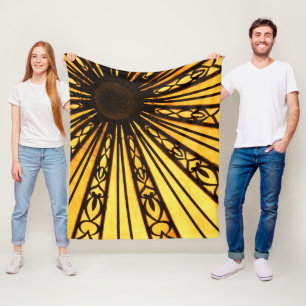 Cobertor De Velo Impressão radial amarelo e preto