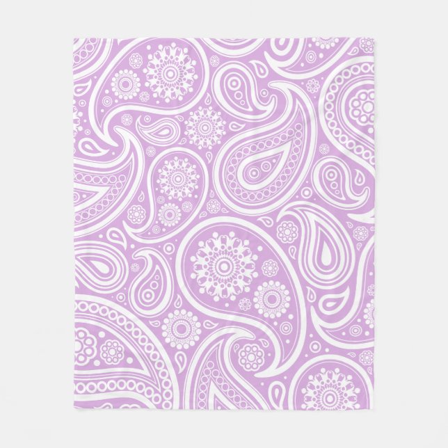 Cobertor De Velo Impressão retro de Paisley da lavanda do Lilac (Frente)