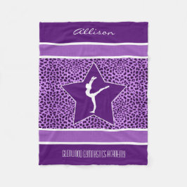Cobertor De Velo Impressão roxo da chita da ginástica com monograma