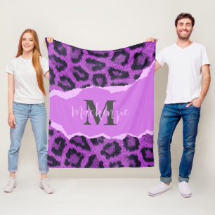 Cobertor De Velo Impressão Violet Leopard