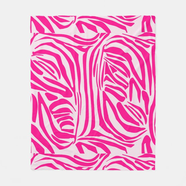 Cobertor De Velo Impressão zebra rosa (Frente)