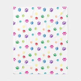 Cobertor De Velo Impressões de Patas de Animais Coloridos