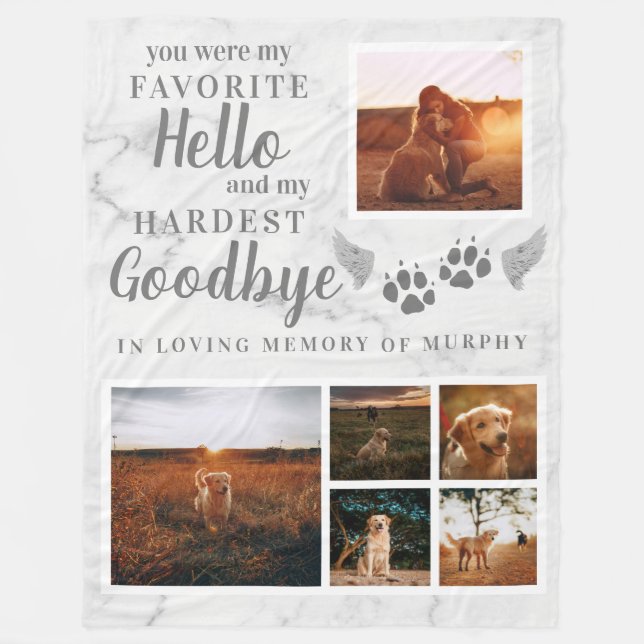 Cobertor De Velo Imprime Foto Personalizada Do Memorial Pet (Frente)