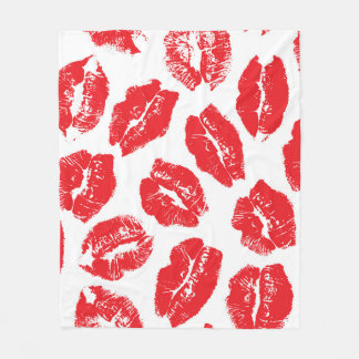 Cobertor De Velo Imprint Kiss Red Lábios: Vintage sem costura