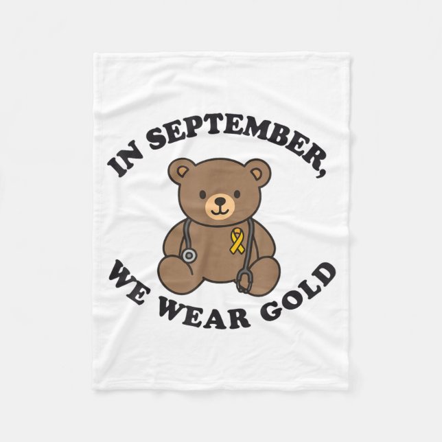 Cobertor De Velo In September We Wear Gold Pediatric Nurse Childhoo (Frente)