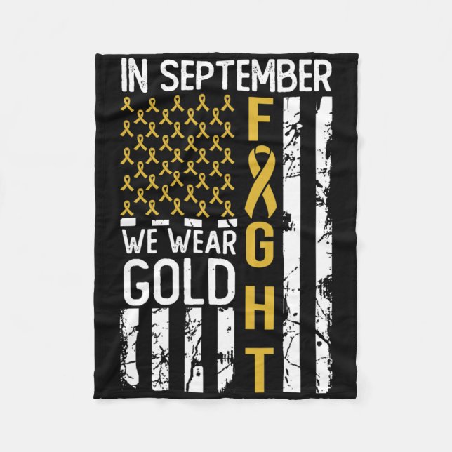Cobertor De Velo In September We Wear Gold Usa Childhood Cancer Awa (Frente)