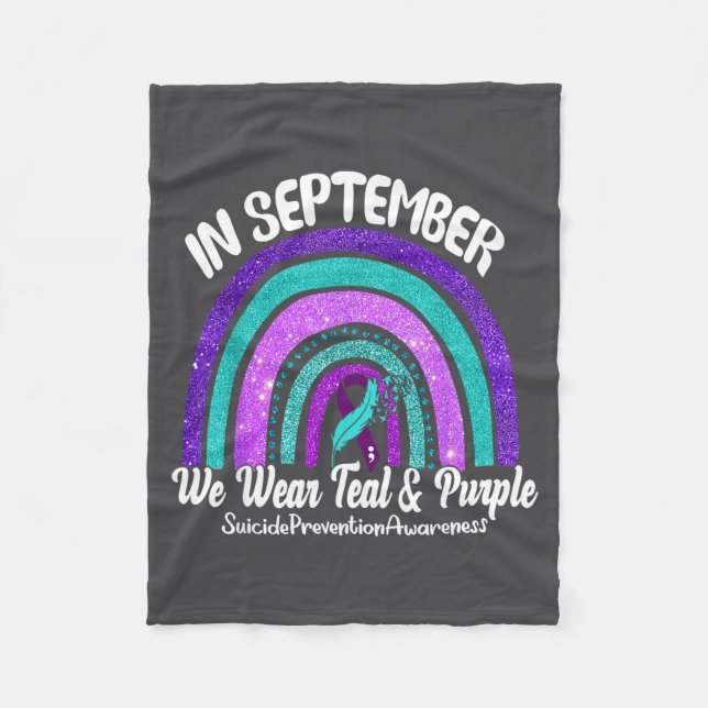 Cobertor De Velo In September We Wear Teal &amp; Purple Rainbow Sui (Frente)
