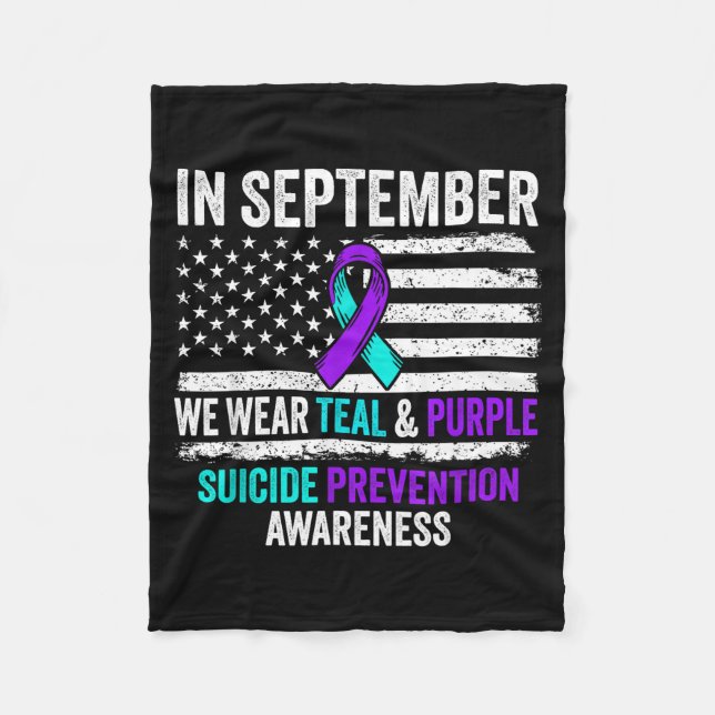 Cobertor De Velo In September Wear Teal Purple Suicide Prevention A (Frente)