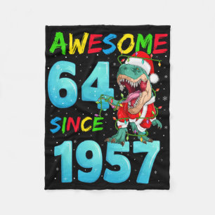 Cobertor De Velo Incrível 64 Desde 1957 Dinossauro 64º Aniversário