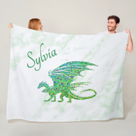 Cobertor De Velo Incrível Dragão Verde Mosaico Pessoal