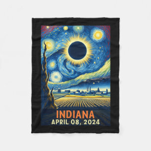 Cobertor De Velo Indiana Total Solar Eclipse 2024 Starry Night Van