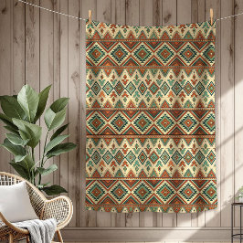 Cobertor De Velo Indígenas Étnico Russo Azul de cobre