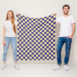 Cobertor De Velo Indigo and butter checkerboard pattern