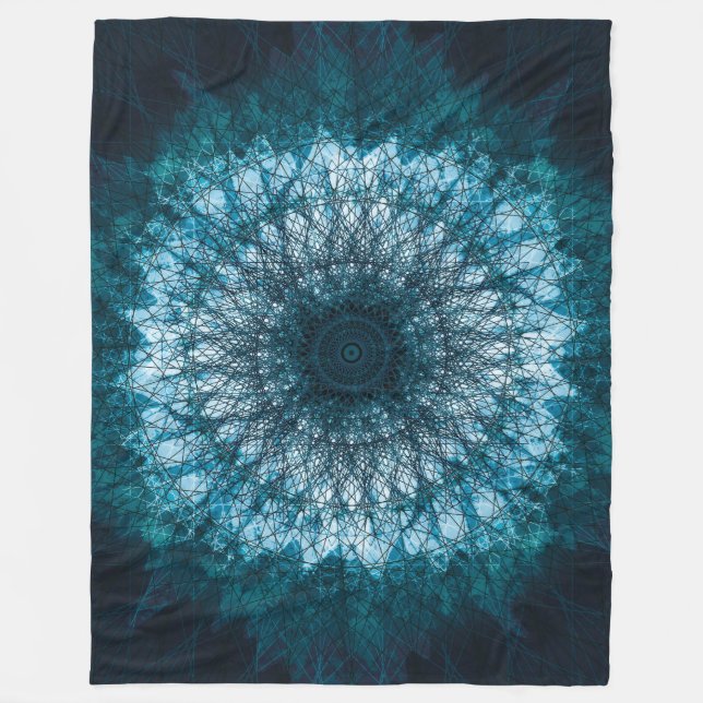 Cobertor De Velo Índigo Blue Mandala (Frente)
