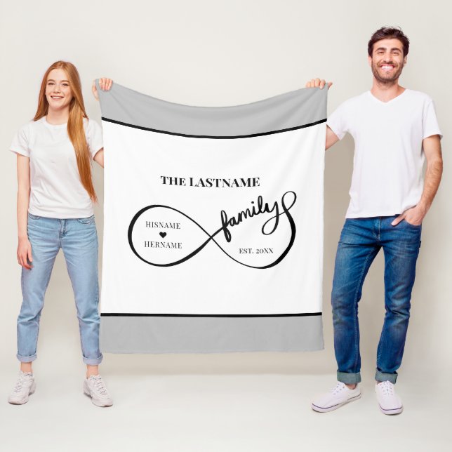 Cobertor De Velo Infinity Personalized Family Name e Est. Data (In Situ)