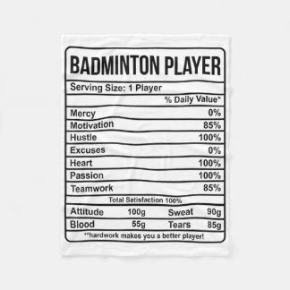 Cobertor De Velo Informações do Jogador de Badminton e Fatos Nutric