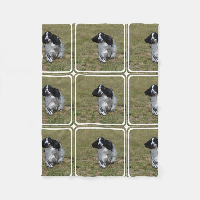 Cobertor De Velo Inglês adorável cocker spaniel (Frente)