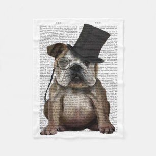 Cobertor De Velo Inglês Bulldog, Formal Hound e Hat