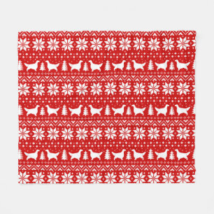 Cobertor De Velo Inglês Setter Dog silhuetas Padrão de Natal