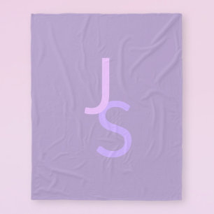 Cobertor De Velo Iniciais Sobrepostas Modernas Monogramadas   Roxo