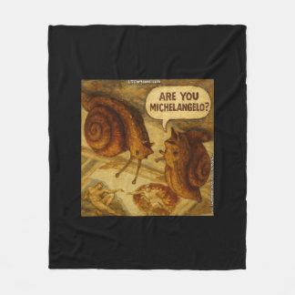 Cobertor De Velo Inquisitive Snail & Michelangelo Parody Cartoon 