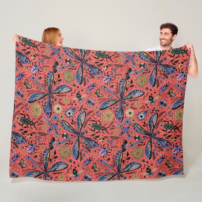 Cobertor De Velo Insetos de porta em vermelho-coral (In Situ)