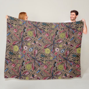 Cobertor De Velo Insetos de rabisco de mocha