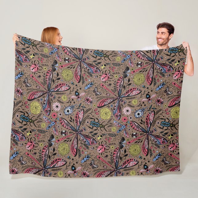 Cobertor De Velo Insetos de rabisco de mocha (In Situ)